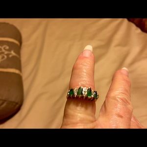 Emerald and Diamond pinky Ring